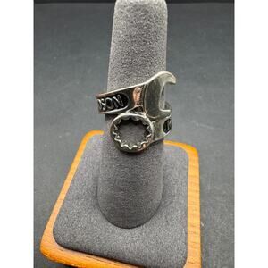 Harley Davidson Signed Motorcycles Stainless Steel Biker Wrench Style Ring Sz 7